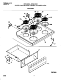 TOP / DRAWER Diagram and Parts List for FEF351SGWB  Frigidaire Range