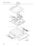 TOP / DRAWER Diagram and Parts List for BFES368EC6  Frigidaire Wall Oven