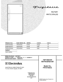 COVER Diagram and Parts List for FRT21KG3CW2  Frigidaire Refrigerator