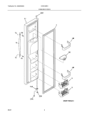 FREEZER DOOR Diagram and Parts List for GHSC39EHPB1  Frigidaire Refrigerator