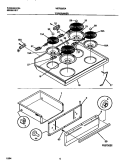 TOP / DRAWER Diagram and Parts List for WEF322SAWA  Frigidaire Range