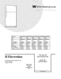 COVER Diagram and Parts List for WRT21MR7AS9  Westinghouse Refrigerator