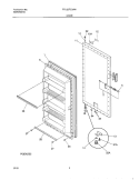 DOOR Diagram and Parts List for FFU20FC3AW0  Frigidaire Freezer