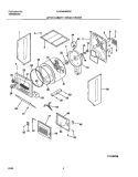 UPPER CABINET / DRUM / HEATER Diagram and Parts List for FLXG46MRES0  Frigidaire Washer Dryer Combo