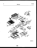 SHELVES AND SUPPORTS Diagram and Parts List for FPE19TRW0  Frigidaire Refrigerator