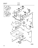 BURNER Diagram and Parts List for FGF355ASC  Frigidaire Range