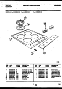 COOKTOP PARTS Diagram and Parts List for 14-2629-00-19  Tappan Cooktop