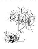 FRONT PANEL, DOOR & MOTOR Diagram and Parts List for DE800EDH4  Frigidaire Dryer