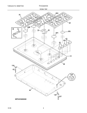 MAIN TOP Diagram and Parts List for FPGC3685KSB  Frigidaire Cooktop