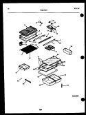 SHELVES AND SUPPORT Diagram and Parts List for TGK190JN0D  Kelvinator Refrigerator