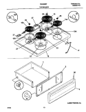TOP / DRAWER Diagram and Parts List for TEO356BFW2  Tappan Range