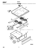 TOP / DRAWER Diagram and Parts List for TEF357BFWA  Tappan Range