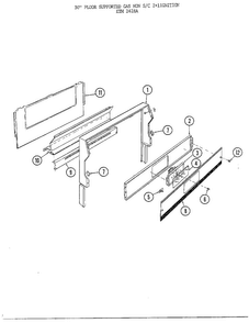 30" Floor/backguard Diagram and Parts List for 2428A  Frigidaire Range