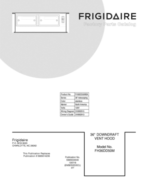 01 - COVER Diagram and Parts List for FH36DD50MSA  Frigidaire Range Hood