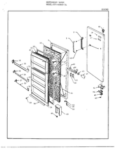 Doors Diagram and Parts List for 40848-7A  Frigidaire Freezer