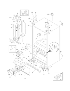 Cabinet Diagram and Parts List for FGHG2344MF6  Frigidaire Refrigerator