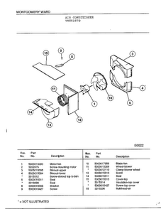 Air Conditioner Page 3 Diagram and Parts List for 5257D  Frigidaire Air Conditioner