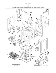 Body Diagram and Parts List for 79074233313  Kenmore Range