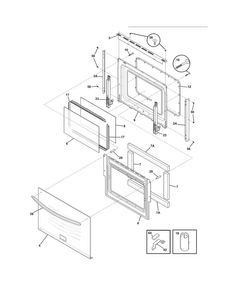 Door Diagram and Parts List for CGES3065KW5  Frigidaire Range
