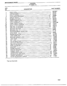 Freezer Page 2 Diagram and Parts List for 49257-7A  Frigidaire Freezer
