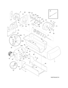 Ice Container Diagram and Parts List for FFSC2323LE9  Frigidaire Refrigerator