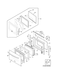 Doors Diagram and Parts List for FGMC3065KBB  Frigidaire Microwave Oven Combo