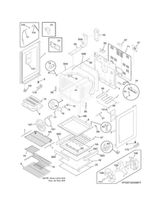 Body Diagram and Parts List for FGEF3055MFF  Frigidaire Range