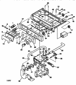Control Panel Diagram and Parts List for FWT445GE  Frigidaire Washer