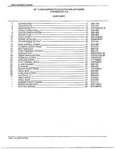 30" Floor/basic Body Page 2 Diagram and Parts List for 4428B  Frigidaire Range