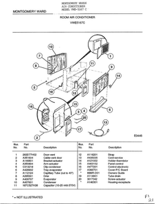 Room Air Conditioner Page 4 Diagram and Parts List for 5467C  Frigidaire Air Conditioner