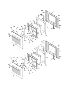 Doors Diagram and Parts List for FPET2785PFB  Frigidaire Wall Oven