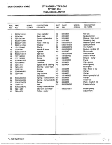 Tubs/hoses And Motor Page 2 Diagram and Parts List for 6001-80A  Frigidaire Washer