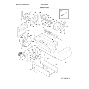 Ice Container Diagram and Parts List for FPHS2699PF4A  Frigidaire Refrigerator