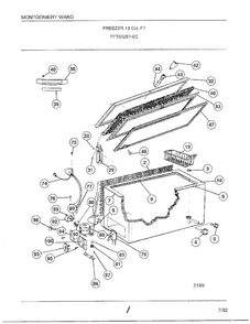 Freezer 13 Cu. Ft. Diagram and Parts List for 53251-0E  Frigidaire Freezer
