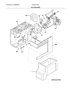 Ice Container Diagram and Parts List for FPSC2277RF1  Frigidaire Refrigerator