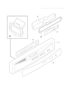 Control Panel Diagram and Parts List for FDB520RHB3B  Frigidaire Dishwasher