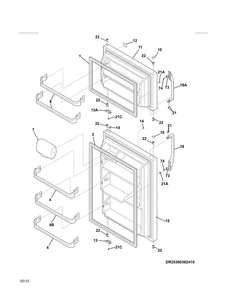 Doors Diagram and Parts List for 25360404412  Kenmore Refrigerator