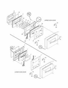 Doors Diagram and Parts List for 79041393401  Kenmore Wall Oven