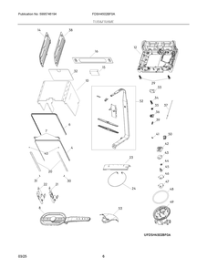 Tubandframe Diagram and Parts List for FDSH4502BF0A  Frigidaire Dishwasher