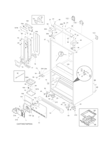Cabinet Diagram and Parts List for LFHB2741PF8A  Frigidaire Refrigerator