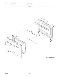 Door Diagram and Parts List for FCRG3062ABE  Frigidaire Range