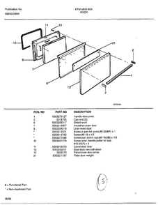 Door Diagram and Parts List for 4803A  Frigidaire Range