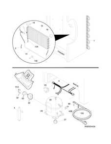 System Diagram and Parts List for FFVU17F4QWB  Frigidaire Freezer