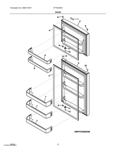 Door Diagram and Parts List for FFTR2045VB0  Frigidaire Refrigerator
