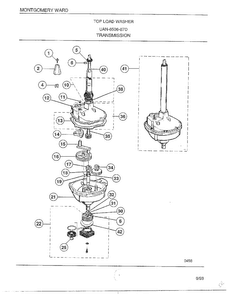 Transmission Diagram and Parts List for 6506-87D  Frigidaire Washer