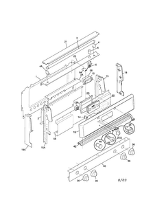 Backguard Diagram and Parts List for FGF376CERR  Frigidaire Range