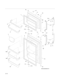 Doors Diagram and Parts List for 25368892015  Kenmore Refrigerator