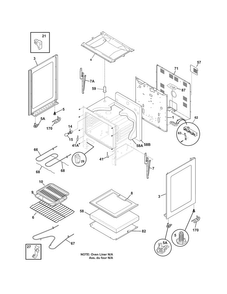 Body Diagram and Parts List for FFEF3009PWA  Frigidaire Range
