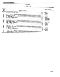 Freezer Page 2 Diagram and Parts List for 40846-7D  Frigidaire Freezer