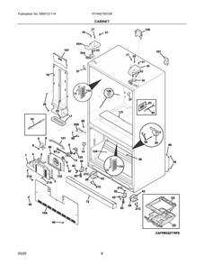 Cabinet Diagram and Parts List for FFHN2750TS6  Frigidaire Refrigerator